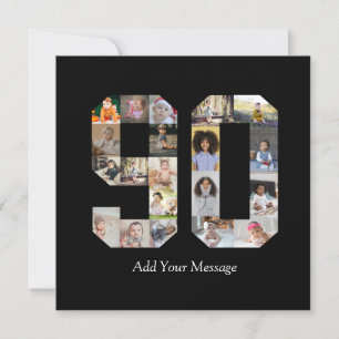 Number 90 Photo Collage Holiday Card