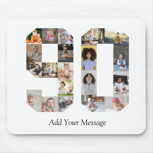 Number 90 Photo Collage Mouse Pad (Front)