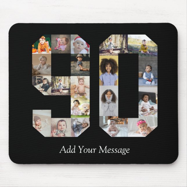 Number 90 Photo Collage Mouse Pad (Front)