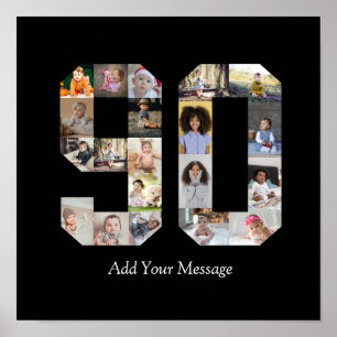 Number 90 Photo Collage Poster