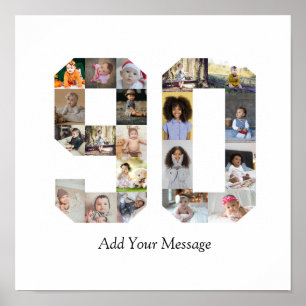 Number 90 Photo Collage Poster