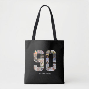Number 90 Photo Collage Tote Bag