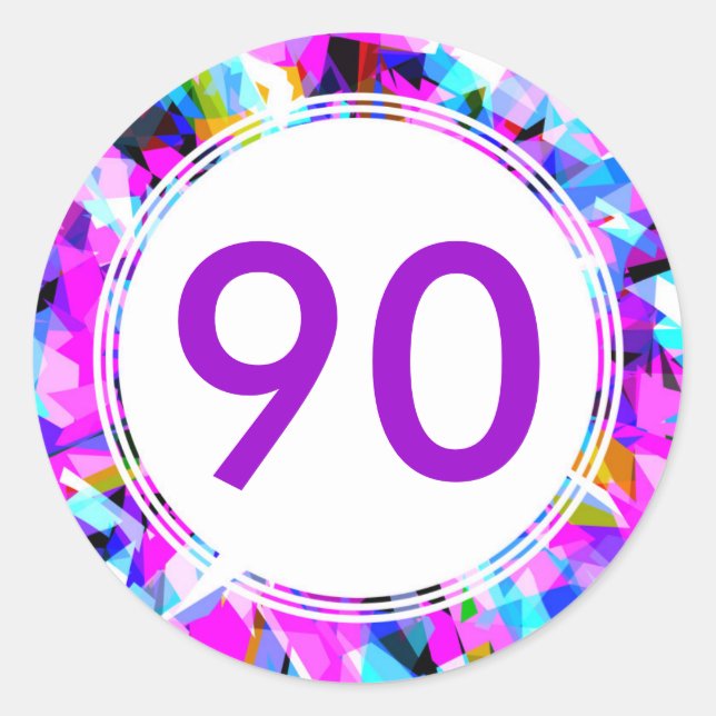 Number 90 - Round Sticker (Front)