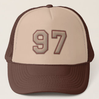 Number 97 with Cool Baseball Stitches Look Trucker Hat
