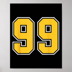 Number 99 Football Team Uniform Sport Jersey Men W Poster