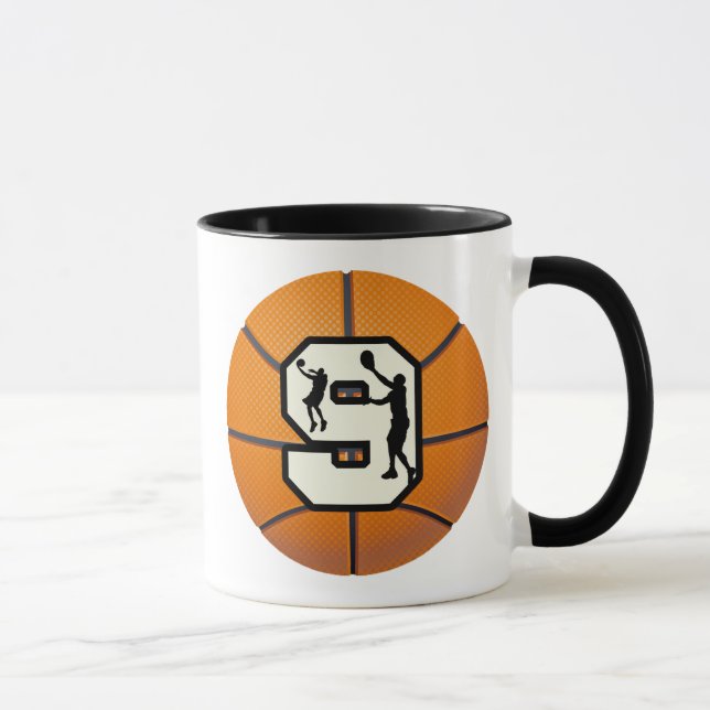 Number 9 Basketball and Player Mug (Right)