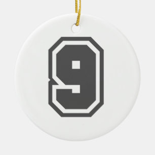 Number 9 ceramic tree decoration