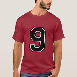 Number 9 Custom Sports Jersey   Varsity Birthday  T-Shirt