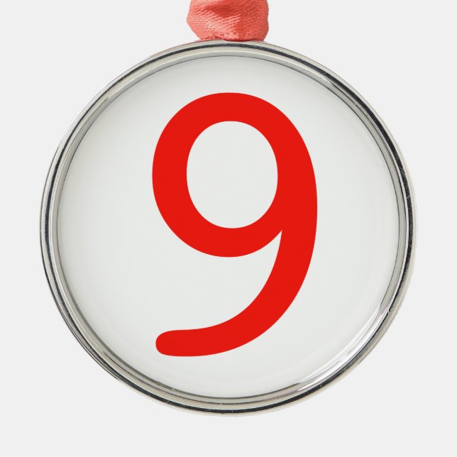 Number 9 metal ornament (Front)