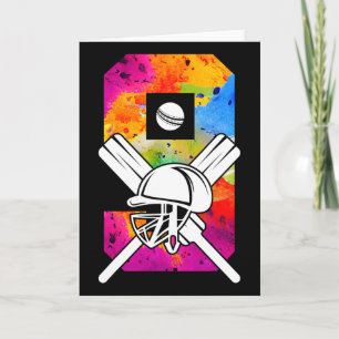 Number 9 Years Cricket 9th Birthday 1 Card