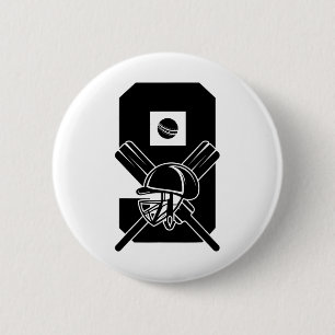 Number 9 Years Cricket 9th Birthday  6 Cm Round Badge