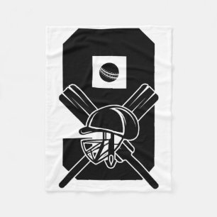 Number 9 Years Cricket 9th Birthday Fleece Blanket