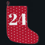 Number | Advent Calendar Red and White Polka Dots Small Christmas Stocking<br><div class="desc">You can use this design as an alternative to the traditional advent calendar. Make the countdown to Christmas fun with this number and red and white polka dots design. This design is perfect for counting down the days to Christmas and can be reused, starting a new family tradition. This design...</div>