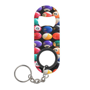 Number And Coloured Eightballs Bottle Open Keyring