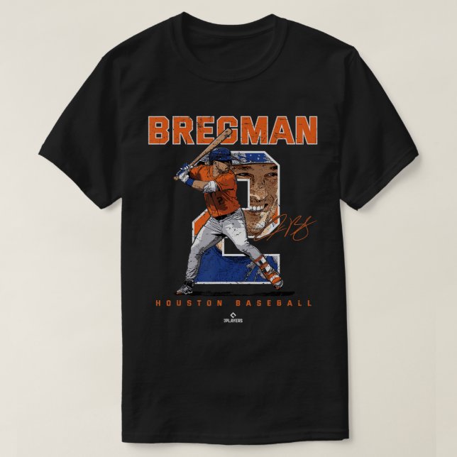 Number and Portrait Alex Bregman Houston MLBPA T-S T-Shirt (Design Front)