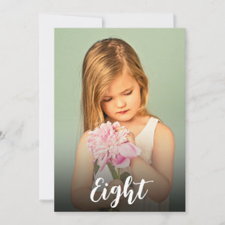 Number Birthday Boys Girls Number Photo Overlay Invitation