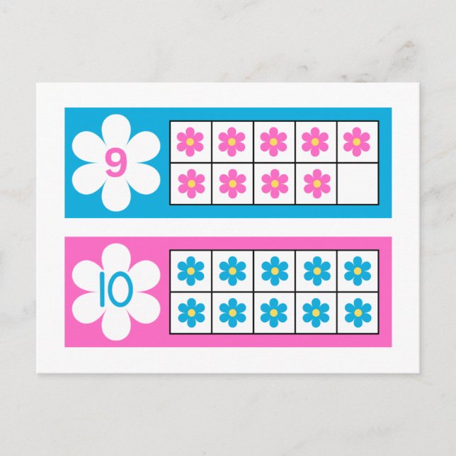 Number Cards, Preschool Counting Flash Cards 9-10 (Front)