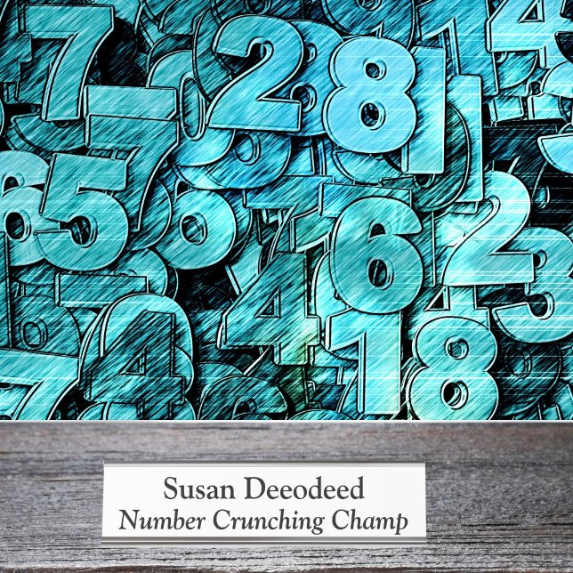 Number Crunching Champ Funny Accountant White Desk Name Plate (Creator Uploaded)