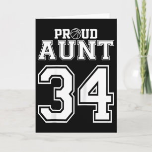 Number Custom Proud Basketball Aunt Personalise T Card