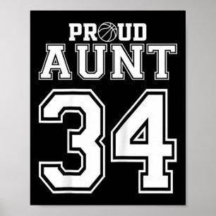 Number Custom Proud Basketball Aunt Personalize T Poster