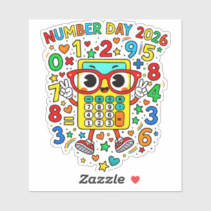 Number Day 2026 Colourful Maths Sticker for School