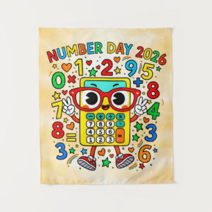 Number Day 2026 Cute Maths Calculator Poster Tapestry