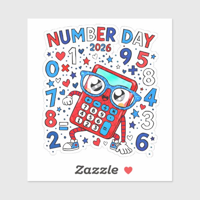 Number Day 2026 Cute Maths Sticker for Kids (Sheet)