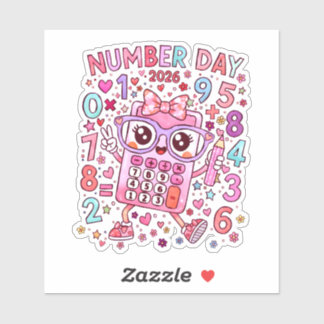 Number Day 2026 Cute Maths Sticker for Kids