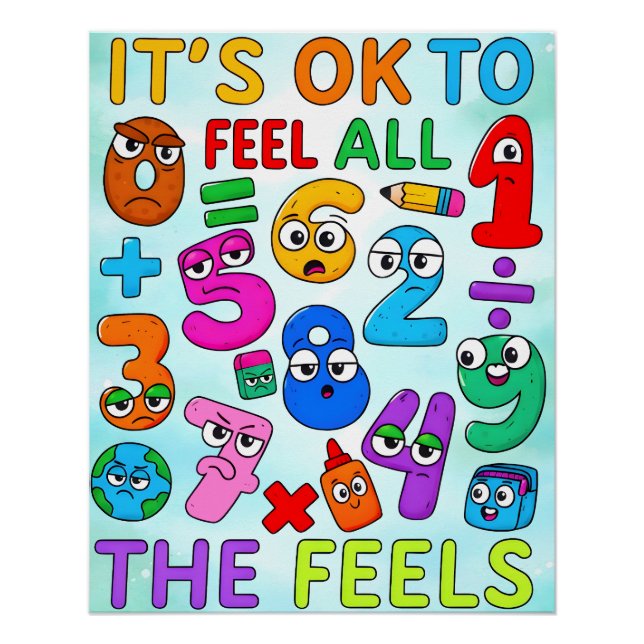 Number Day 2026 Green Calculator Math Design Poster (Front)