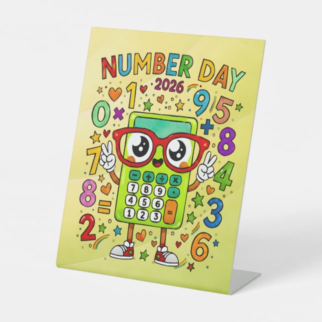 Number Day 2026 Maths Pedestal Sign for Schools (Front)