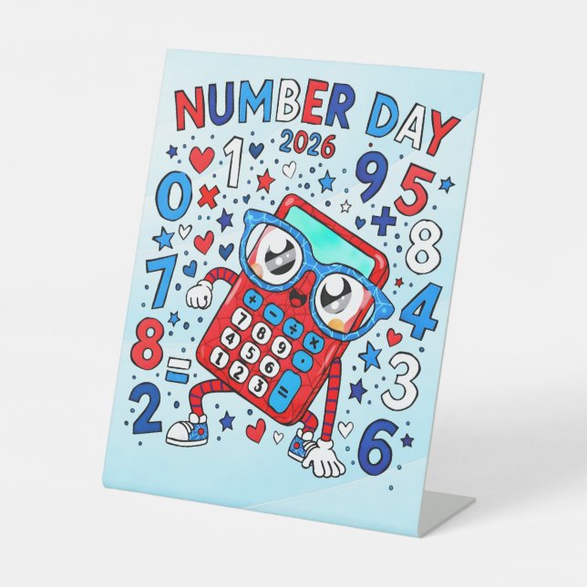 Number Day 2026 Maths Pedestal Sign for Schools (Front)