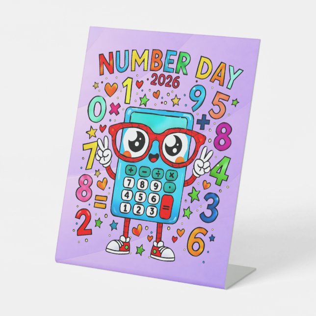 Number Day 2026 Maths Pedestal Sign for Schools (Front)