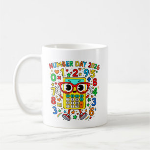 Number Day 2026 Owl Calculator Math Design Coffee Mug