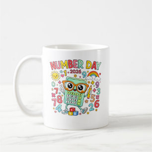 Number Day 2026 Owl Calculator Math Design Coffee Mug