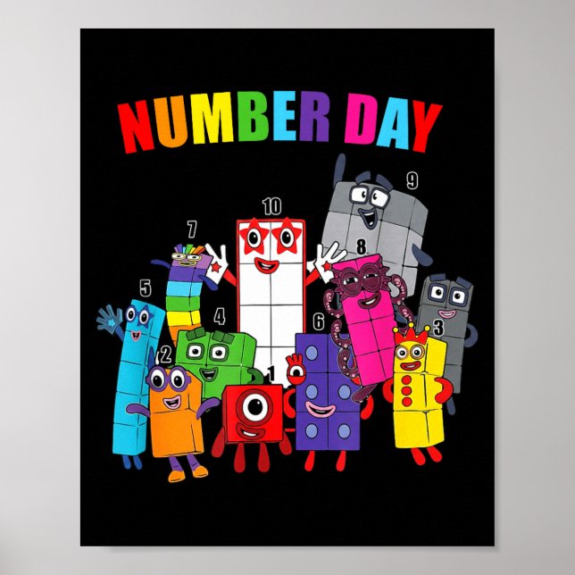 Number day colorful math numbers educational poster (Front)