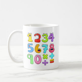 Number Day Colorful Numbers Math Design for Kids Coffee Mug
