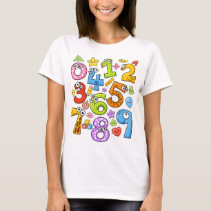 Number Day Cute Colorful Numbers Math T Shirt