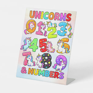 Number Day Funny Cartoon Numbers Design Pedestal Sign
