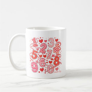 Number Day Heart Numbers Design for Kids Coffee Mug