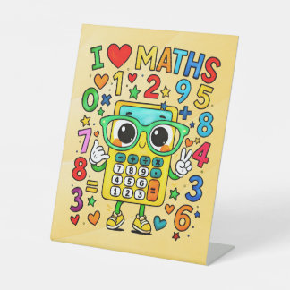 Number Day I Love Maths Pedestal Sign for Schools