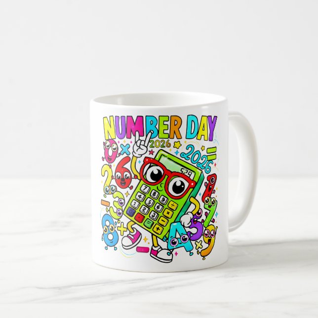 Number Day Maths Mug | Colourful Numbers (Front Right)