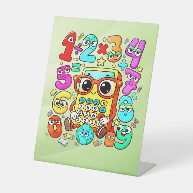 Number Day Maths Numbers Pedestal Sign for Schools (Front)