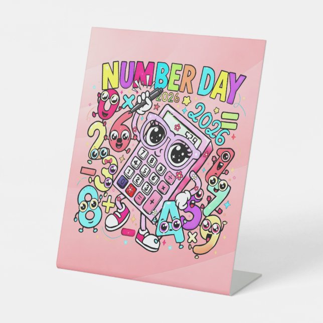 Number Day Maths Sign | Cute Calculator Design (Front)