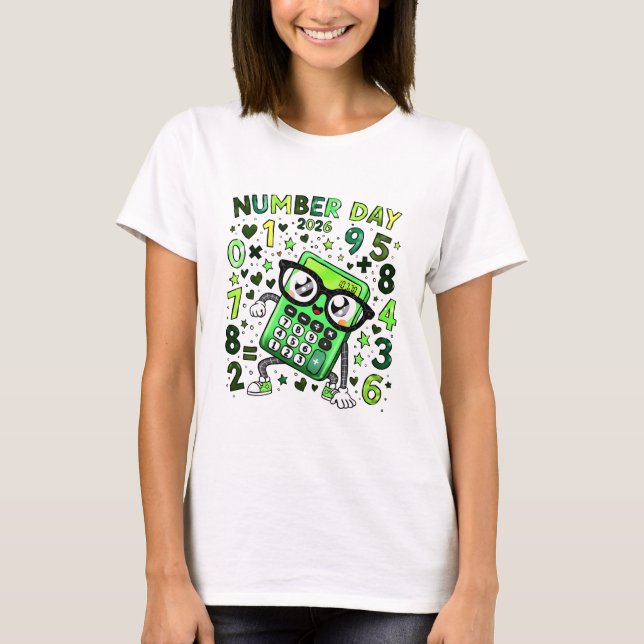 Number Day Maths T Shirt for Teachers and Schools (Front)