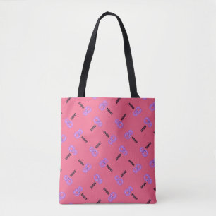 Number eight pink tote bag