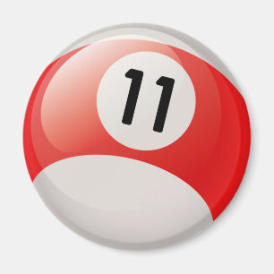 NUMBER ELEVEN BILLIARDS BALL MAGNET