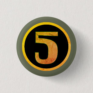 number five 3 cm round badge