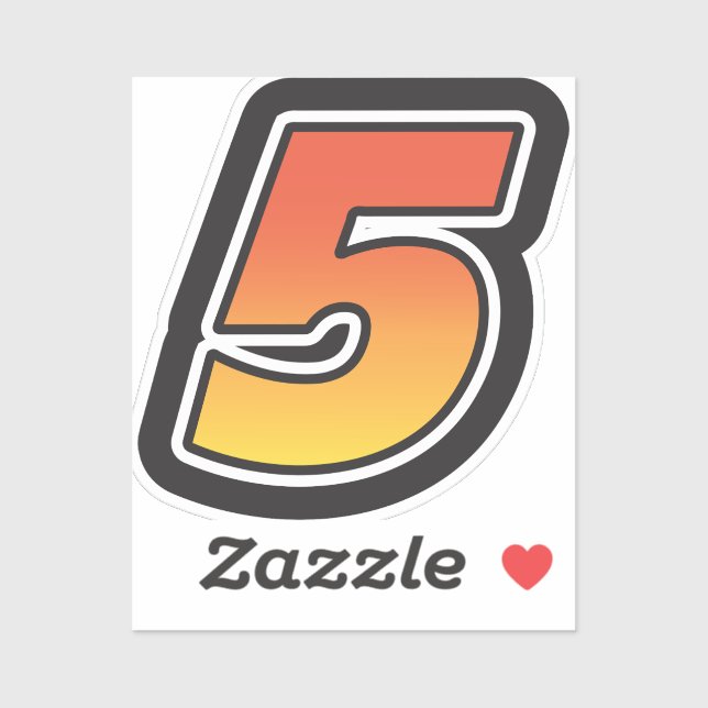 Number Five 5 Gradient Yellow Orange 3 Stroke (Sheet)