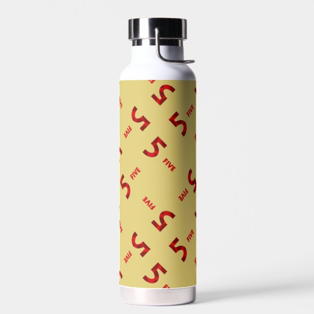 Number five brown water bottle (Left)