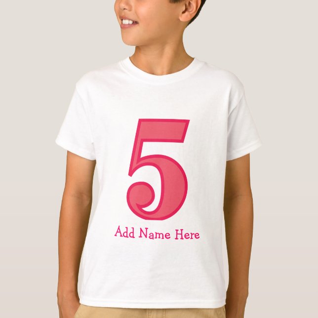 number five girl, Add Name Here T-Shirt (Front)
